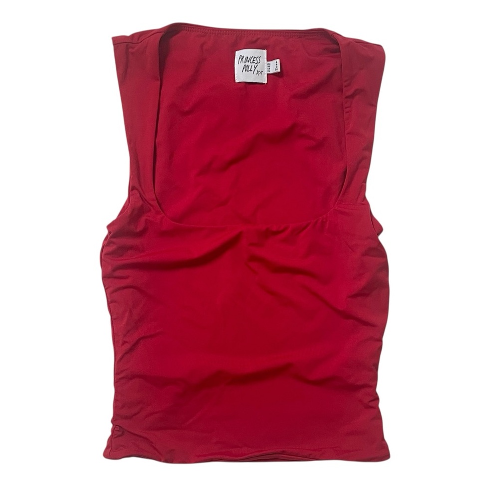 Princess Polly red square neck sleeveless top size 6